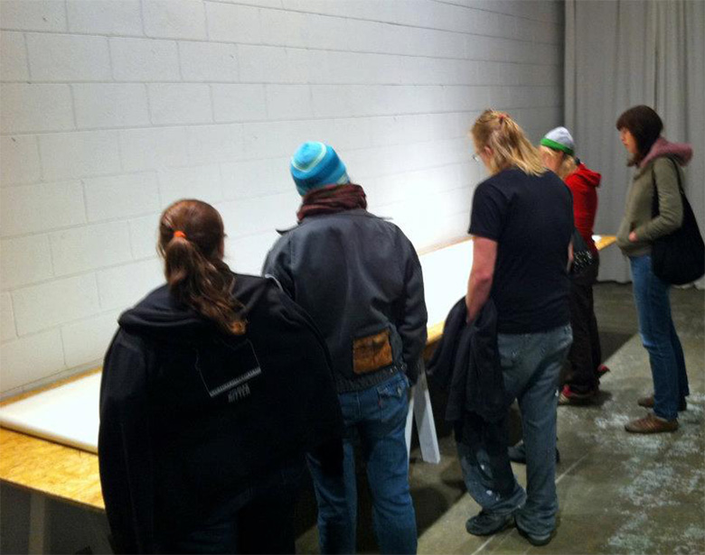 Signing Piece, installation view, day 1, interaction view